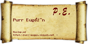 Purr Eugén névjegykártya